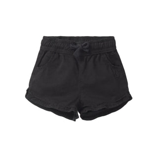 Little Bipsy Ruffle Cotton Twill Short - Black