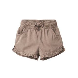 Little Bipsy Ruffle Cotton Twill Short - Mushroom
