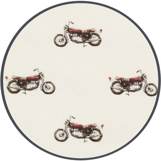 Lou Lou and Company Cruz
Round plate with vintage motorcycle design on a white background