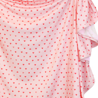 Lou Lou and Company Swaddle Blanket - Miley
Pink fabric with red heart patterns on a white background