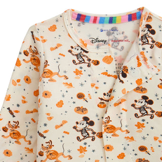 Magnetic Me Disney x Spooky Season Modal Footie
Baby onesie with Halloween-themed design featuring cartoon characters on a white background.
