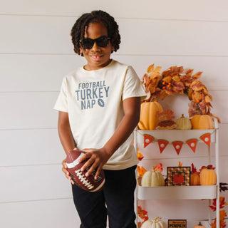 Sweet Wink Football Turkey Nap Thanksgiving S/S Shirt - Natural, Sweet Wink, cf-size-12-18-months, cf-size-2t, cf-size-3t, cf-size-4t, cf-size-5-6y, cf-size-7-8y, cf-type-tee, cf-vendor-sweet