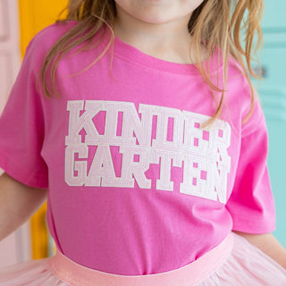 Sweet Wink Kindergarten Sequin Patch Short Sleeve T-Shirt - Raspberry