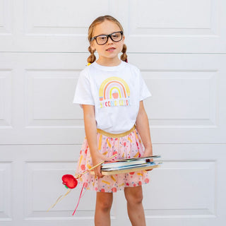 Sweet Wink Pencil Rainbow Second Grade S/S White Tee, Sweet Wink, 1st Day of 2nd Grade, 1st Day of School, 1st Day of Second Grade, 2nd Grade, Back to School, cf-size-7-8y, cf-size-9-10y, cf-
