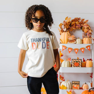 Sweet Wink Thankful Dude Thanksgiving S/S Shirt - Natural, Sweet Wink, cf-size-12-18-months, cf-size-2t, cf-size-3t, cf-size-4t, cf-size-5-6y, cf-size-7-8y, cf-type-tee, cf-vendor-sweet-wink,