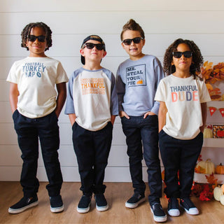Sweet Wink Football Turkey Nap Thanksgiving S/S Shirt - Natural, Sweet Wink, cf-size-12-18-months, cf-size-2t, cf-size-3t, cf-size-4t, cf-size-5-6y, cf-size-7-8y, cf-type-tee, cf-vendor-sweet