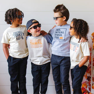 Sweet Wink Football Turkey Nap Thanksgiving S/S Shirt - Natural, Sweet Wink, cf-size-12-18-months, cf-size-2t, cf-size-3t, cf-size-4t, cf-size-5-6y, cf-size-7-8y, cf-type-tee, cf-vendor-sweet