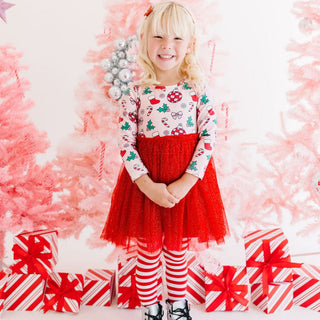 Sweet Wink Disco Christmas Long Sleeve Tutu Dress