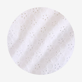 Posh Peanut Optical White Eyelet Ruffled Bubble Romper