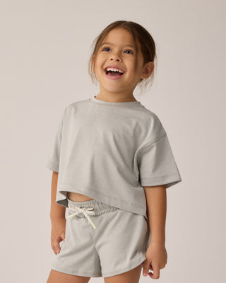 Play by Rylee & Cru Tech Crop Tee - Heathered Seafoam