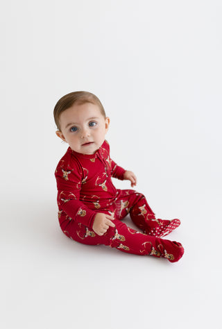 Posh Peanut Dash Footie with Zipper, Posh Peanut, All Things Holiday, cf-size-0-3-months, cf-size-3-6-months, cf-size-6-9-months, cf-size-newborn, cf-type-footie, cf-vendor-posh-peanut, Chris