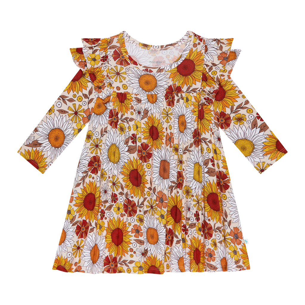 Posh Peanut Goldie 3/4 Sleeve Flutter Dress Basically Bows & Bowties