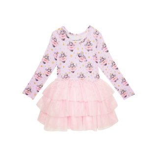 Posh Peanut Philomena Long Sleeve Tulle Tiered Dress