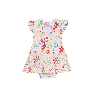 Posh Peanut Mangia Ruffled Bodysuit Dress