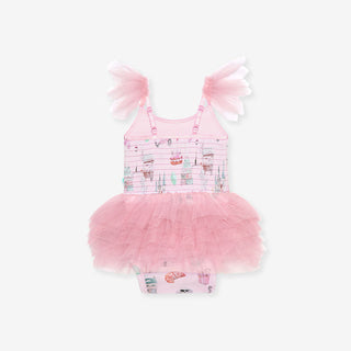 Posh Peanut Posh Paris Tulle Smocked Bodysuit Dress
