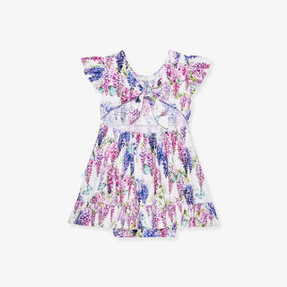 Posh Peanut Laura Jane Tie Back Ruffled Bodysuit Dress