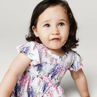 Posh Peanut Laura Jane Tie Back Ruffled Bodysuit Dress