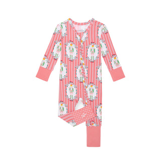 Posh Peanut Convertible One Piece - Sable
Children's onesie with a festive pattern on a white background