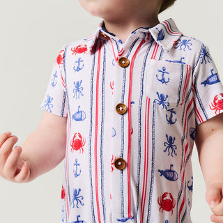 Posh Peanut Connor Collared Henley Shortall