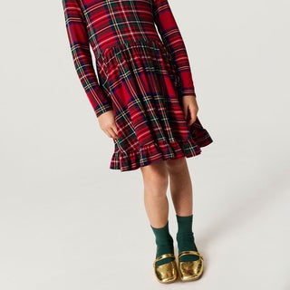 Posh Peanut, Posh Peanut Ruffled Twirl Dress - Red Tartan Plaid - Basically Bows & Bowties