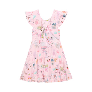 Posh Peanut Posh Paris Tie Back Ruffled Twirl Dress
