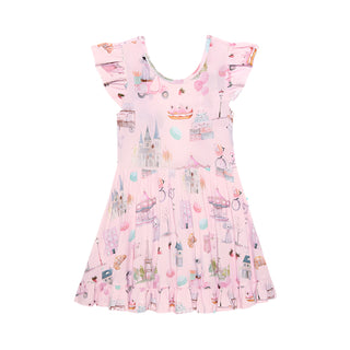 Posh Peanut Posh Paris Tie Back Ruffled Twirl Dress
