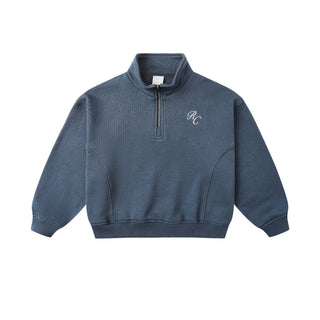 Play by Rylee & Cru Half Zip Sweatshirt - Navy Blue pullover with a logo on a white background
