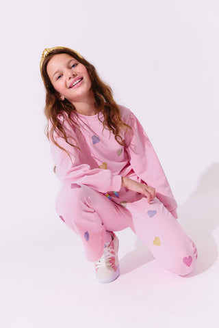 Lola & the Boys, Lola and The Boys Pink Crystal Hearts Set - Basically Bows & Bowties