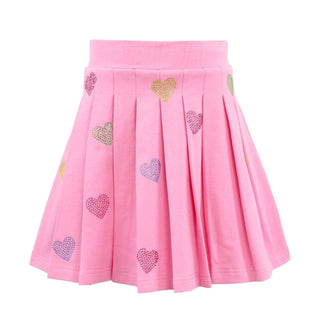 Lola and The Boys Hot Pink Sparkle Hearts Skirt Set
Pink skirt with heart patterns on a white background