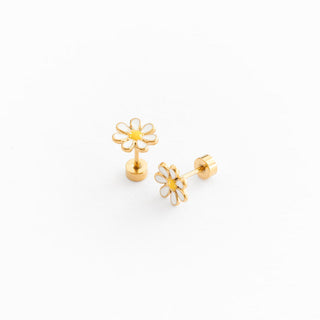Pip Pop Post Earrings - White Daisy