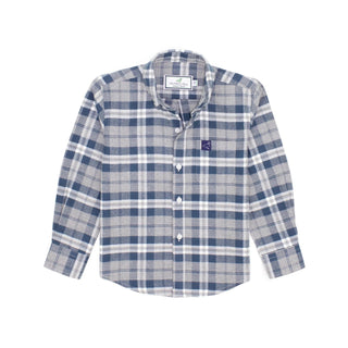 Properly Tied Classic Flannel - Pike
Blue and white plaid shirt on a white background