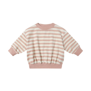Quincy Mae Relaxed Sweatshirt & Relaxed Sweatpant Set - Pink Stripe
Pink and white striped sweater on a white background