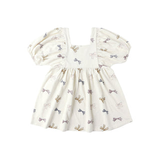 Rylee & Cru Brea Dress - Bows White dress with butterfly pattern on a white background