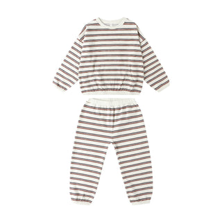Rylee & Cru Relaxed Set - Vintage Stripe Striped children's outfit with shirt and pants on a white background