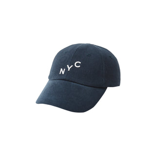 Rylee & Cru Baseball Hat - Indigo Denim Navy blue cap with 'NYC' on a white background