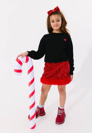 Lola and The Boys Ruby Shimmer Skirt