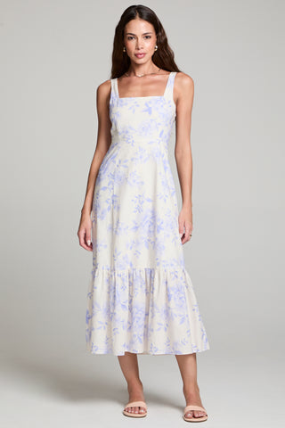 Saltwater Luxe Lilith Midi Dress in Bluebell Blue Rose