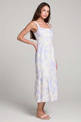 Saltwater Luxe Lilith Midi Dress in Bluebell Blue Rose