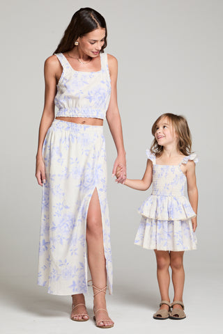 Saltwater Luxe Lilith Midi Dress in Bluebell Blue Rose