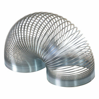 Schylling Sproing Metal Spring Metallic slinky toy on a white background