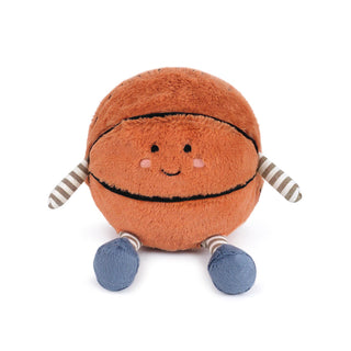 Mon Ami Barclay Basketball Plush toy basketball with a face on a white background