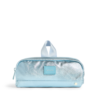 State Bags Clinton Pencil Case - Blue Metallic