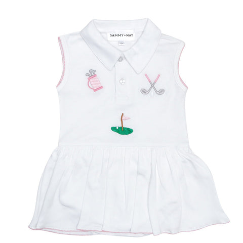 Sammy + Nat Golf Embroidered Pima Cotton Riley Romper Dress - Pink