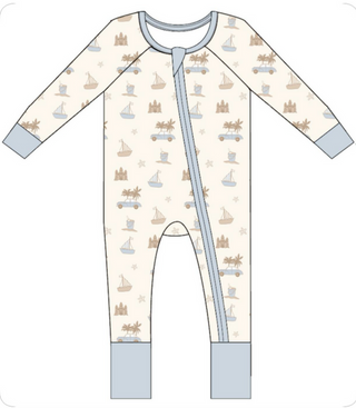 In My Jammers, In My Jammers Coast Zipper Romper - Basically Bows & Bowties
