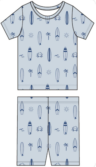 In My Jammers, In My Jammers Surfs Up Two Piece Short Set - Basically Bows & Bowties