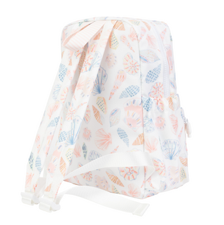 Small Apple of My Isla The Backpack - Shells Baby blanket with shell pattern on a white background