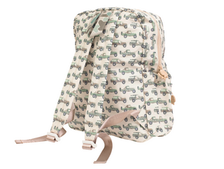 Large Apple of My Isla The Backpack - Jeeps Backpack with car pattern on a white background