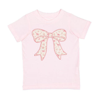 Sweet Wink Ditsy Floral Bow Patch Short Sleeve T-Shirt - Ballet