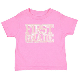 Sweet Wink First Grade Sequin Patch Short Sleeve T-Shirt - Raspberry