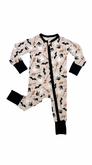 In My Jammers Spooky Ghost Zipper Romper, In My Jammers, Bamboo, Bamboo Pajamas, cf-size-12-18-months, cf-size-18-24-months, cf-size-2t, cf-size-3-6-months, cf-size-6-9-months, cf-size-9-12-m